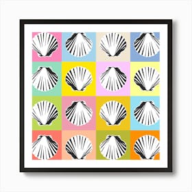 Colorful Pop Art Seashells, Color Block Art Print