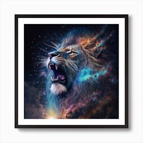 Galactic Roar, Lion Art Print