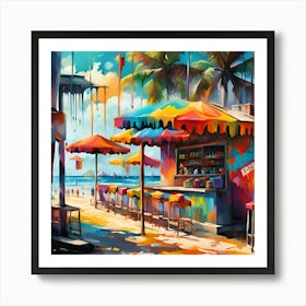 A Captivating Beach Bar By The Shore 1 Art Print