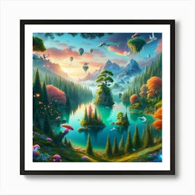 Fairytale Lake Art Print