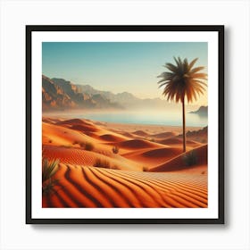 Palm Tree With Sea 1 Art Print