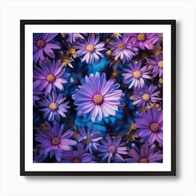 Purple Daisies 1 Art Print