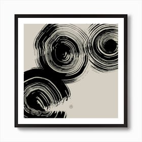 Greige 004 - Art print poster physical item grey gray beige greige abstract minimal modern contemporary black ink wall art square Art Print