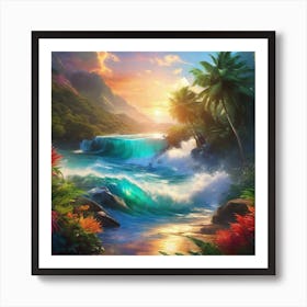 Hawaiian Sunset 1 Art Print