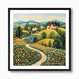 European Countryside Tapestry 16 Art Print