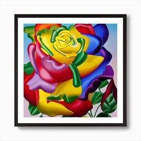 Rainbow Rose Art Print