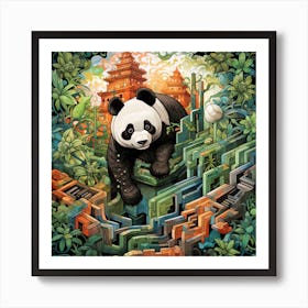 Panda Bear In The Jungle 1 Art Print