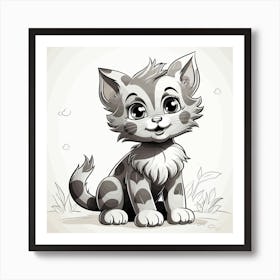 Cartoon Kitten Art Print