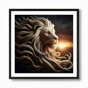 Lion Head 2 Art Print