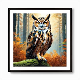 Owl In The Forest 181 Art Print