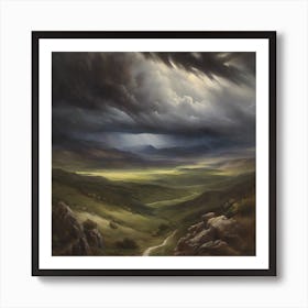 Storm Clouds Over The Valley Art Print