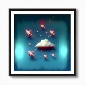 Airplanes In The Sky 2 Art Print