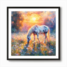 Horse nature Impressionism 3 Art Print