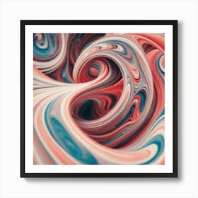 Close-up of colorful wave of tangled paint abstract art Art Print