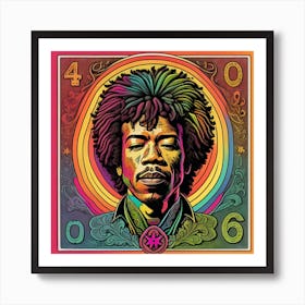 Rock Legend Jimi Hendrix Art Poster Art Print