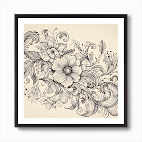 Floral Pattern Vector Illustration Art Print