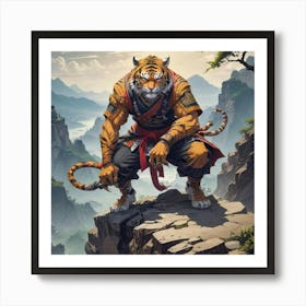 Master Samurai Tiger Art Print