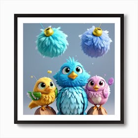 a world teeming with cute creatures and vibrant colors. Art Print