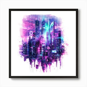 Cityscape.Generated AI. Wall Art Print 1 Art Print