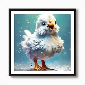 Chicken With Confetti Art Print