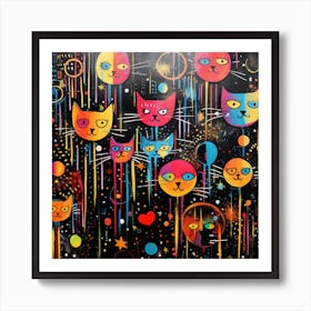 Cats In Space 4 Art Print