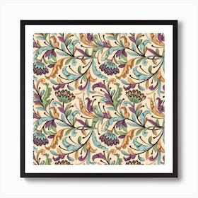 Wallpaper Floral Pattern Floral Wallpaper Background Art Print