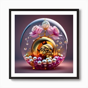 Glass Sphere With Pearls Art Print