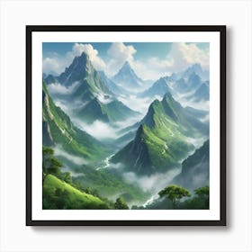 Landscape In The Mountains art print Poster