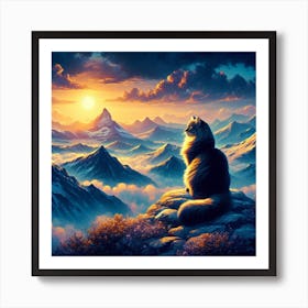 Cat In The Mountains 1 Art Print