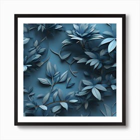 3d Floral Wallpaper Art Print