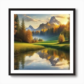 Sunset In The Mountains 97 Art Print