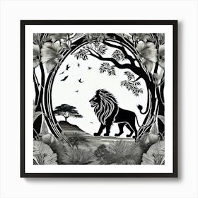 Lion In The Forest 9 Art Print