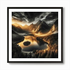 Sunset In The Mountains 146 Art Print