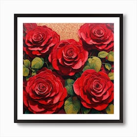 Op Art, Red roses Art Print