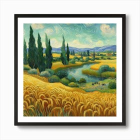 Van Gogh Painted A Wheat Field With Cypresses On The Banks Of The Nile River 3 Poster