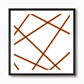 Orange Lines On A White Background Art Print