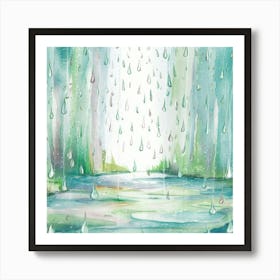 Watercolor Rain Forest Art Print