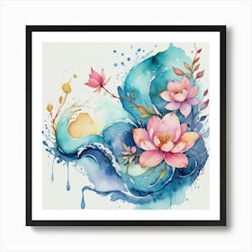 Lotus Flower Painting Art Print