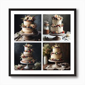 Four Wedding Cakes Art Print