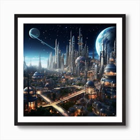 Futuristic City 1 Art Print