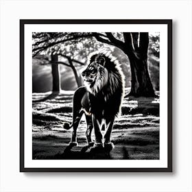 Lion In The Woods Art Print