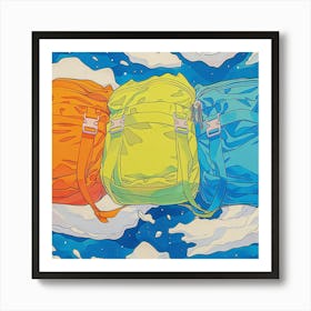 Backpacks In The Sky Art Print