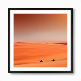 Camels In The Desert 2 Art Print