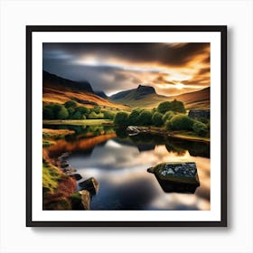 Sunset In Scotland 3 Art Print
