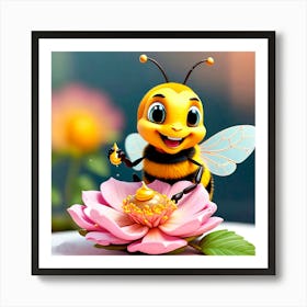 Honey Bee On A Flower Art Print