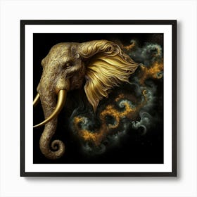 Golden Elephant 9 Art Print