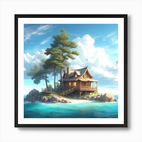 House On The Island 1 Art Print