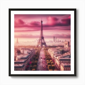 Sunset In Paris Art Print