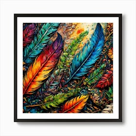 Colorful Feathers 17 Art Print