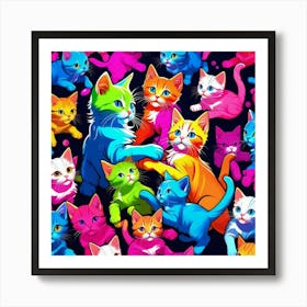 Colorful Cats 1 Art Print